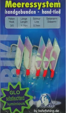 Norwegen Paternoster Makrelenvorfach Dorschsystem 3/0 1,75m 0,70mm Meeressystem