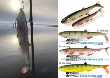 Quantum Yolo Pike Shad 30cm 122g - Firetiger Hot Tail